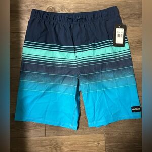 Hurley Teal and Navy Swim Shorts